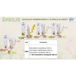   Calmoderm arcbalzsam 50 ml, Calmoderm fejbőrápoló 200 ml, Calmoderm testápoló 200 ml + 1 db Calmoderm testápoló 200 ml