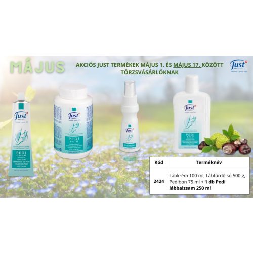 Lábkrém 100 ml, Lábfürdő só 500 g,  Pedibon 75 ml + 1 db Pedi lábbalzsam 250 ml