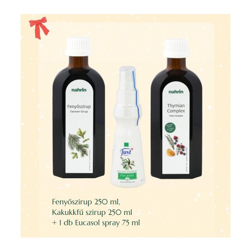 Fenyőszirup 250 ml, Kakukkfű szirup 250 ml + 1 db Eucasol spray 75 ml